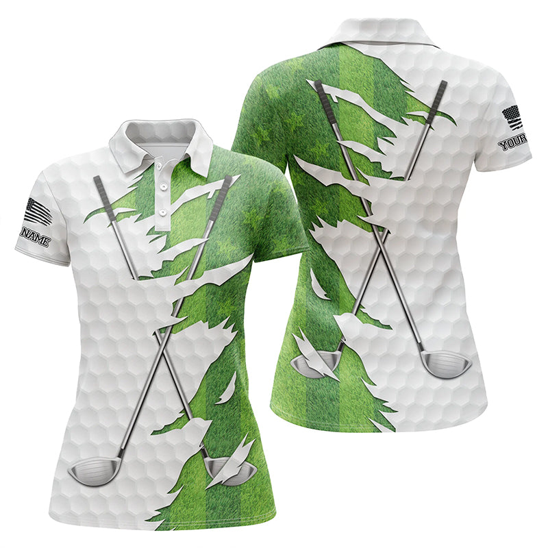 Green golf grass Womens golf polo shirt custom golf clubs performance shirts ladies golf tops NQS5499