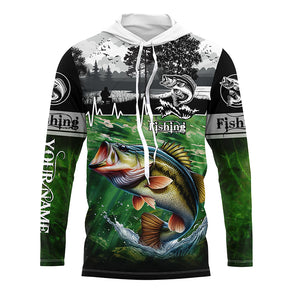 Largemouth bass Fishing UV protection Custom long sleeves fishing shirt for men, women, Kid NQS2650