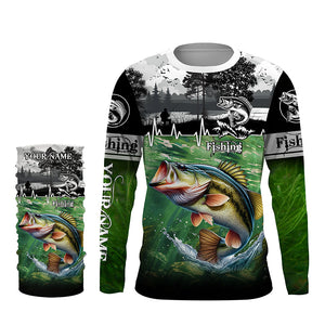 Largemouth bass Fishing UV protection Custom long sleeves fishing shirt for men, women, Kid NQS2650