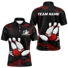 Load image into Gallery viewer, Black and Red bowling shirts for men Custom bowling team league jerseys, gift for bowlers NQS9402