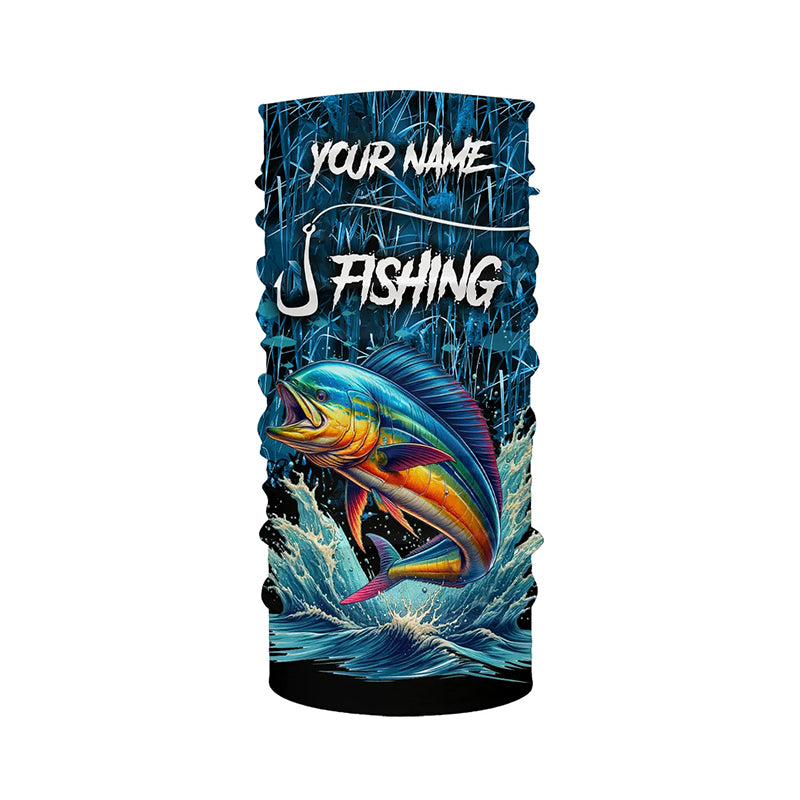 Mahi mahi Fishing blue camo Custom UV protection long sleeves fishing shirts NQS5771