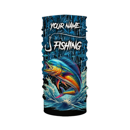 Mahi mahi Fishing blue camo Custom UV protection long sleeves fishing shirts NQS5771