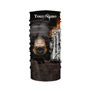 Black bear hunting dog winter camo Customize 3D All Over Printed Shirts Personalized hunting apparel NQS1689