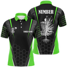 Load image into Gallery viewer, Mens disc golf polo shirt custom disc golf shirt, disc basket golf gifts for mens | Green NQS7497