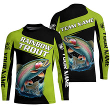 Load image into Gallery viewer, Black Green Rainbow Trout fishing Custom Long Sleeve Tournament Fishing Shirt, Trout Fishing Jerseys NQS7659