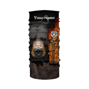 Black bear hunting dog orange camo Custom Name 3D All Over Printed Shirts Personalized hunting apparel NQS4169