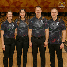 Load image into Gallery viewer, Colorful Skull bowling jerseys Bowling Shirts for Women Custom Bowling Team shirts for bowlers NQS11293