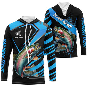 Black and Blue Rainbow Trout fishing custom fishing team jerseys, sport fishing shirts NQS8511