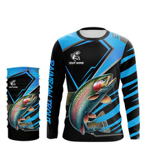 Load image into Gallery viewer, Black and Blue Rainbow Trout fishing custom fishing team jerseys, sport fishing shirts NQS8511