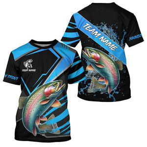 Black and Blue Rainbow Trout fishing custom fishing team jerseys, sport fishing shirts NQS8511