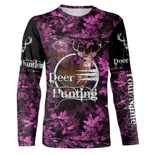 Load image into Gallery viewer, Deer hunting pink camo Custom Name  3D Full Printing hunting shirts, hunting apparel for deer hunter NQS1858