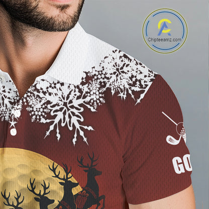 Christmas Golf Polo Shirts For Men Custom Mens Golf Outfit, Christmas Golf Gifts NQS10926
