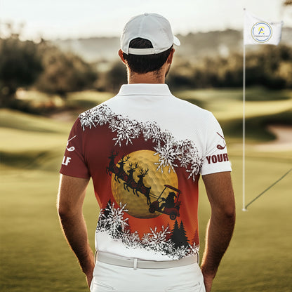 Christmas Golf Polo Shirts For Men Custom Mens Golf Outfit, Christmas Golf Gifts NQS10926