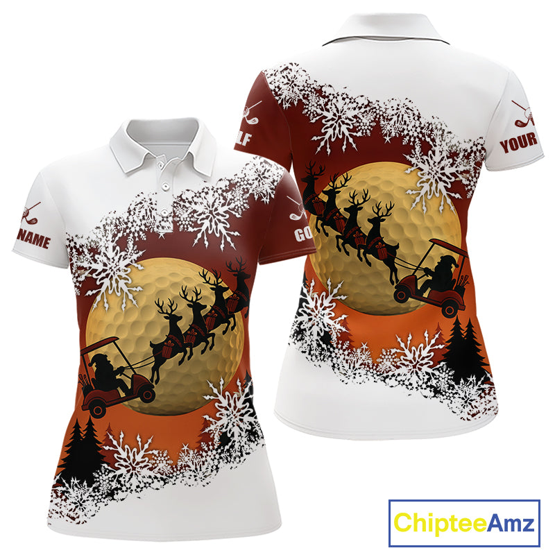 Christmas Golf Polo Shirts For Women Custom Ladies Golf Outfit, Christmas Golf Gifts NQS10926