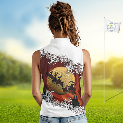 Christmas Sleeveless Golf Polo Shirts For Women Custom Ladies Golf Outfit, Christmas Golf Gifts NQS10926