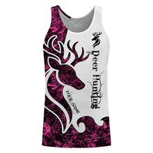 Load image into Gallery viewer, Deer Hunting Pink Camo Customize Name 3D All Over Printed Shirts Personalized Hunting gift For Women NQS630