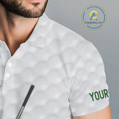Green glitter Leopard skin pattern custom name white Mens golf polo shirts, team golf tops for men NQS11527