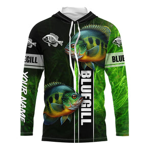 Bluegill fishing green camo shirt Custom Long Sleeve Fishing Shirts, fishing gifts for men, women, kid NQS5807