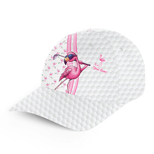 Funny Golfer hat custom pink and white flamingo pattern golf sun hats, unique golf gifts NQS9758