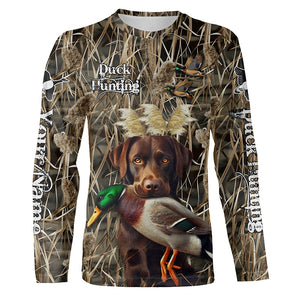 Duck Hunting dog Labrador Retriever Camo Waterfowl Custom Name 3D hunting shirts NQS745