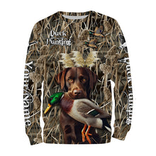 Load image into Gallery viewer, Duck Hunting dog Labrador Retriever Camo Waterfowl Custom Name 3D hunting shirts NQS745