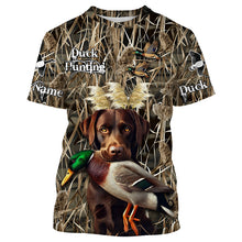 Load image into Gallery viewer, Duck Hunting dog Labrador Retriever Camo Waterfowl Custom Name 3D hunting shirts NQS745