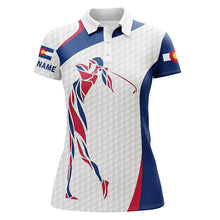 Load image into Gallery viewer, Personalized Colorado flag patriot golf white Womens golf polo shirts custom name golf gifts NQS7352