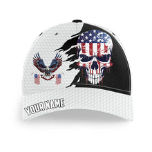 Load image into Gallery viewer, American flag Skull Eagle Golf ball White Golfer hat custom patriotic golf hats, gifts for golfers NQS8356