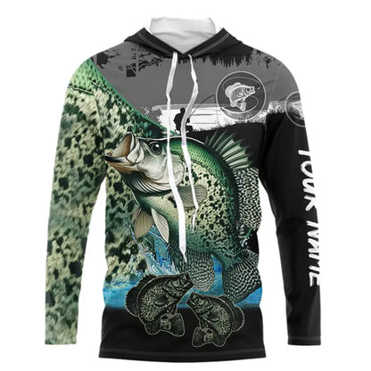 Crappie fishing green scales customize performance long sleeves Fishing shirts, Crappie fishing gifts NQS4794