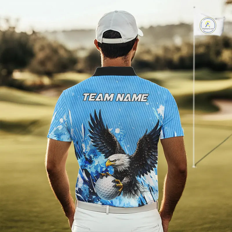 Blue Eagle Men's Golf Polo Shirts Custom Team Golf Outfit, Gift For Golf Lovers NQS11340