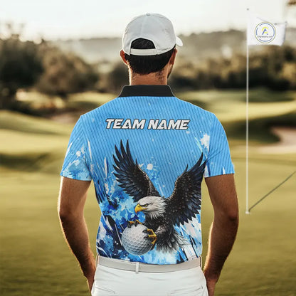 Blue Eagle Men's Golf Polo Shirts Custom Team Golf Outfit, Gift For Golf Lovers NQS11340