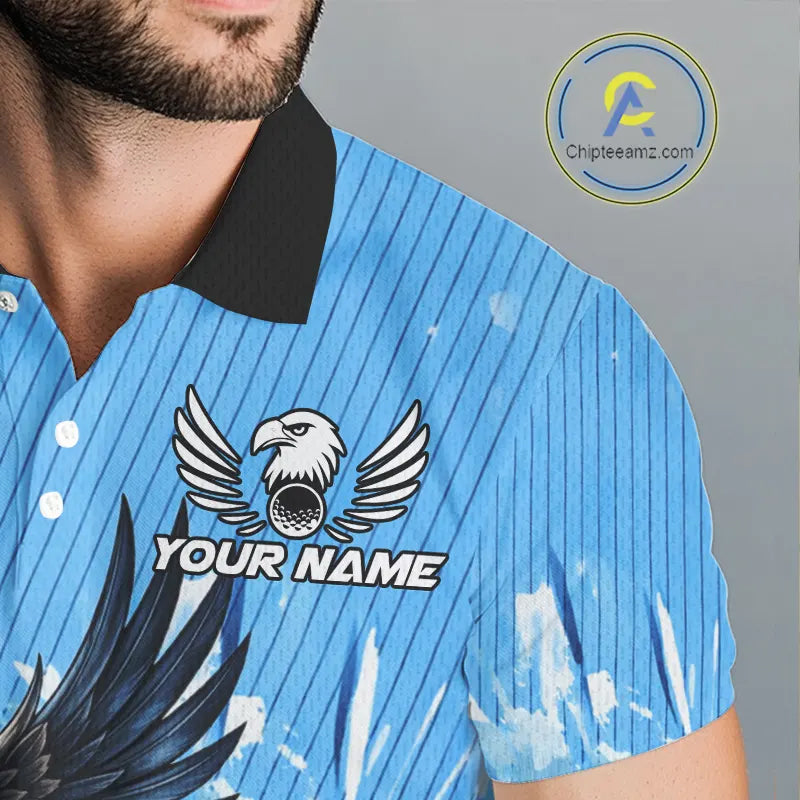 Blue Eagle Men's Golf Polo Shirts Custom Team Golf Outfit, Gift For Golf Lovers NQS11340
