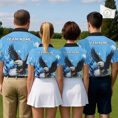 Blue Eagle Men's Golf Polo Shirts Custom Team Golf Outfit, Gift For Golf Lovers NQS11340