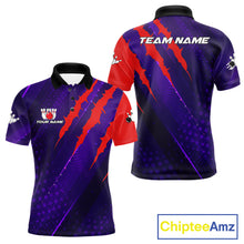 Load image into Gallery viewer, Personalized bowling shirts for men custom purple and red team bowling jerseys, gift for bowlers NQS11554