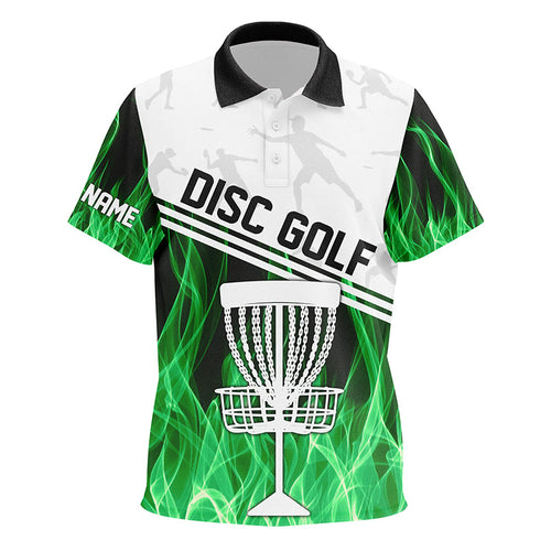 Green Flame Kid disc golf polo shirt custom disc golf jerseys disc golf shirt NQS8370