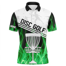 Load image into Gallery viewer, Green Flame Men disc golf polo shirts custom disc golf jerseys disc golf shirt NQS8370