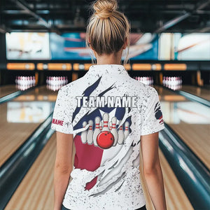 Personalized Texas Flag Grunge pattern Bowling Shirts For Women Custom Texas Bowling Team Jerseys NQS9468