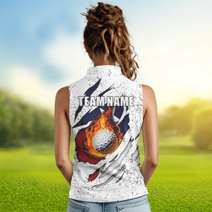 Personalized Texas Flag Grunge pattern Womens Sleeveless Polo Shirt Custom Texas Golf Team Jerseys NQS9469