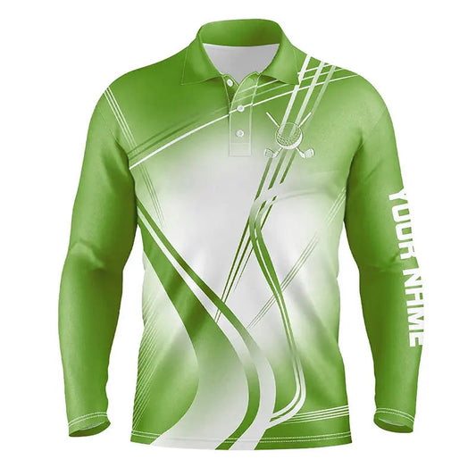 Green Mens Golf Polo Shirts Custom Name Golf Shirts For Men Personalized Golfer Gifts NQS9079