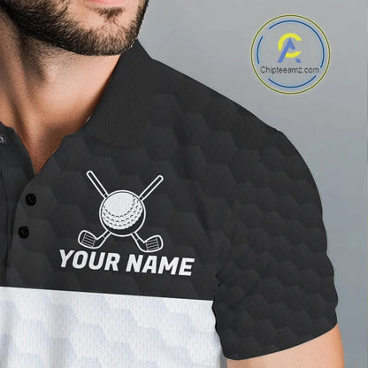 Black and White Golf Polo shirts For Men Custom golf attire for men, best golf gifts for men NQS11702
