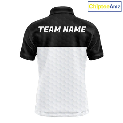 Black and White Golf Polo shirts For Men Custom golf attire for men, best golf gifts for men NQS11702