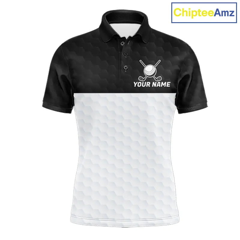 Black and White Golf Polo shirts For Men Custom golf attire for men, best golf gifts for men NQS11702