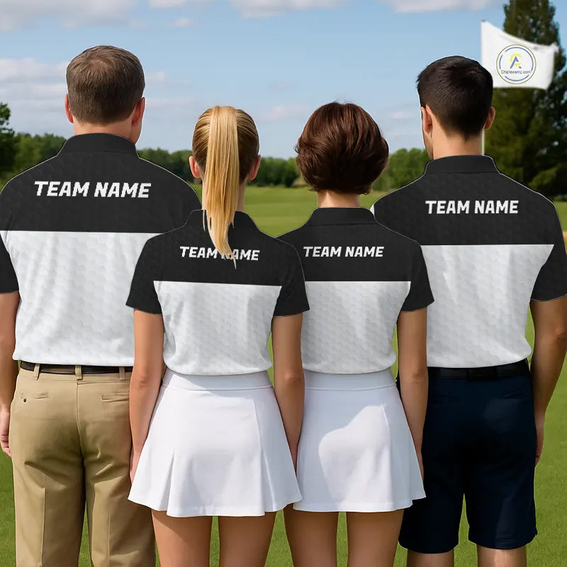 Black and White Golf Polo shirts For Men Custom golf attire for men, best golf gifts for men NQS11702