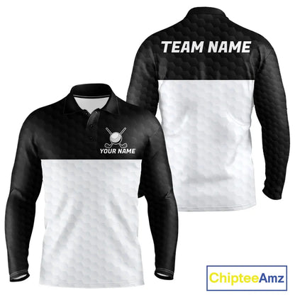 Black and White Golf Polo shirts For Men Custom golf attire for men, best golf gifts for men NQS11702