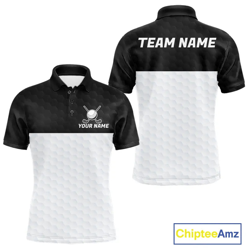 Black and White Golf Polo shirts For Men Custom golf attire for men, best golf gifts for men NQS11702