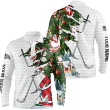 Load image into Gallery viewer, Christmas golf pattern white golf ball skin Men golf polo shirts custom golf clubs outfit men NQS6748