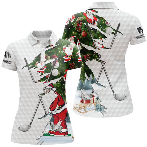 Christmas golf pattern white golf ball skin Womens golf polo shirts custom golf clubs outfit women NQS6748