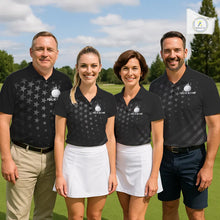 Load image into Gallery viewer, Custom Black American Flag Golf Team Shirts For Men, Personalized patriotic Mens Golf top NQS11707