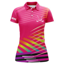 Load image into Gallery viewer, Pink Womens Golf Polo Shirts Custom Name Golf Shirts For Ladies, Personalized Golf Gifts NQS7734