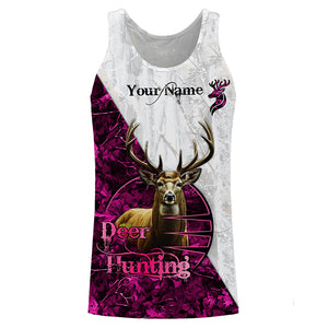 Deer Hunting Pink Winter Camo Customize name Hunting apparel gift for deer hunting lovers NQS665